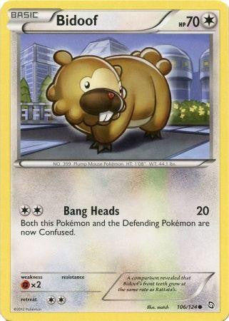 Pokemon Black & White Dragons Exalted Common Bidoof #106