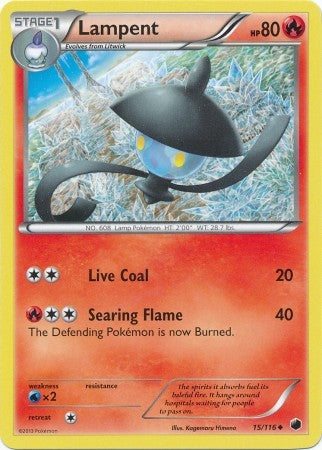 Lampent 15/116 - Pokemon Plasma Freeze Uncommon Card