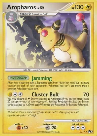 Pokemon Ampharos 1/17 Rare Promo Single Card