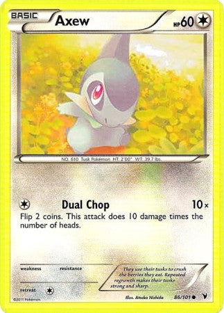 Pokemon Noble Victories Common Card - Axew 86/101
