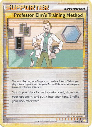 Pokemon HS Uncommon Card Professor Elm's Training Method 100/123