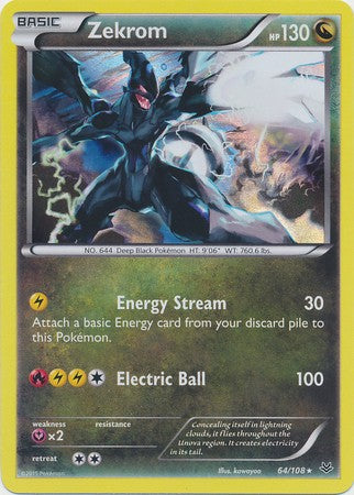 Zekrom 64/108 Holo Rare - Pokemon XY Roaring Skies Card Zekrom 64/108 Holo Rare - Pokemon XY Roaring Skies Card