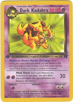 pokemon kadabra cards Pokemon Team Rocket Uncommon Dark Kadabra #39