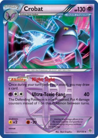 Crobat 55/135 - Pokemon Plasma Storm Holo Rare Card
