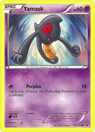 Pokemon Noble Victories Common Card - Yamask 44/101