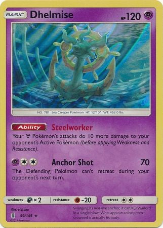 dhelmise v pokemon card value Dhelmise 59/145 Holo Rare