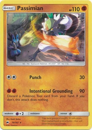 Passimian 79/147 Rare - Pokemon Sun & Moon Burning Shadows Card