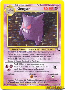 Pokemon Fossil Holo Card - Gengar 5/62