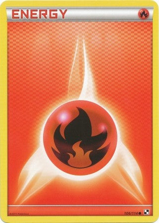 Pokemon Black & White Fire Energy 106/114 Common Card