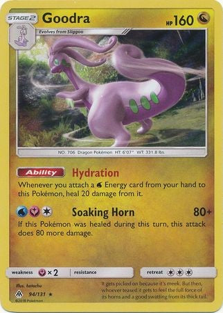 Goodra 94/131 Holo Rare - Pokemon Sun & Moon Forbidden Light Card