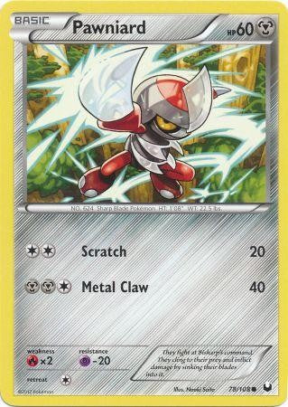 Pokemon Dark Explorers Common Card - Pawniard 78/108