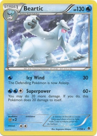 beartic pokemon card price (026) 2025 Blk EN-Black Bolt Mint / near mint condition trading card Pokemon Emerging Powers Beartic #31
