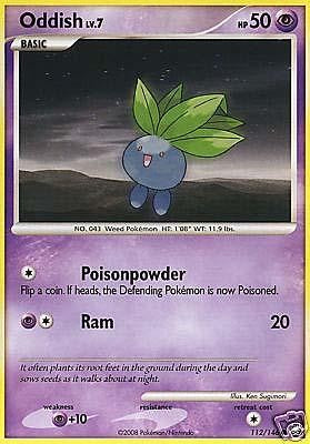 oddish pokemon card Pokemon Diamond & Pearl Legends Awakened Common Oddish #112