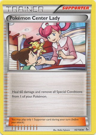 Pokemon Center Lady 93/106 - Pokemon XY Flashfire Uncommon Trainer Card