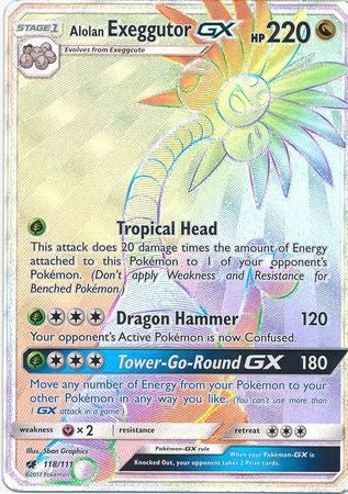 Alolan Exeggutor GX 118/111 Hyper Rare - Pokemon Crimson Invasion Card