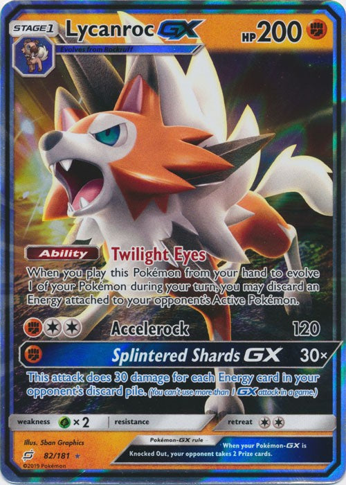 Lycanroc-GX - 82/181 Pokemon » SM Team Up Ultra Rare