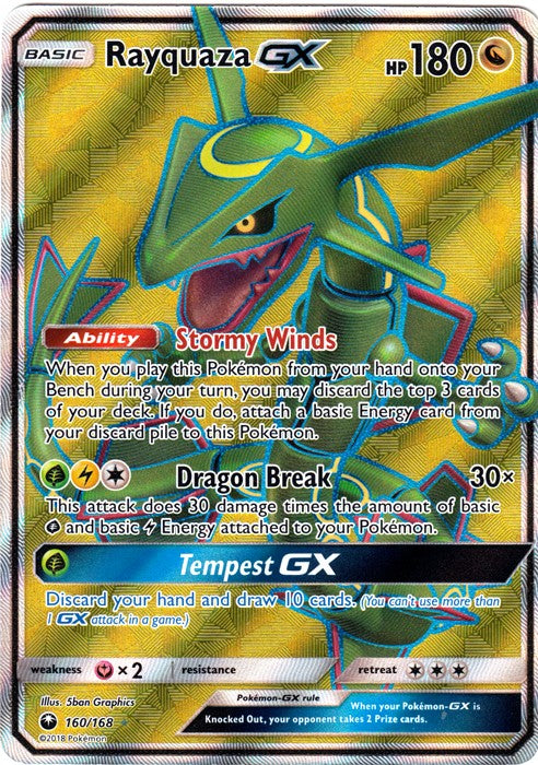 Rayquaza GX 160/168 Full Art - Celestial Storm SM7 Pokemon Card