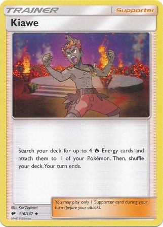 Kiawe 116/147 Uncommon - Pokemon Sun & Moon Burning Shadows Card