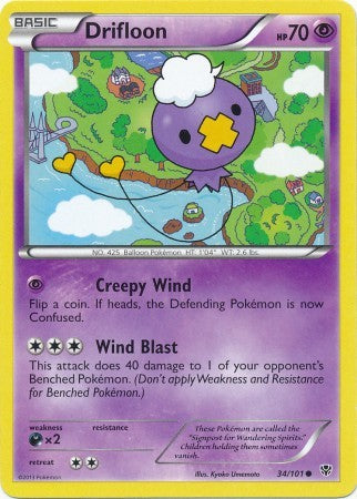 pokemon card drifloon Drifloon (34/101) - Plasma Blast