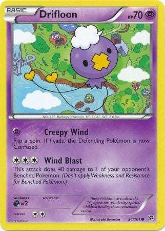 Drifloon 34/101 - Pokemon Plasma Blast Common Card