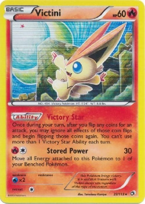 victini pokemon card holographic Victini 23/113