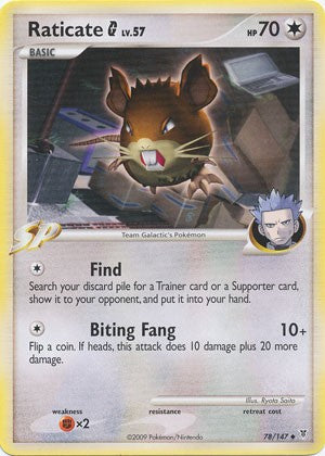 Pokemon Supreme Victors Uncommon Card - Raticate G 78/147