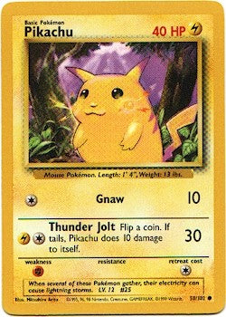 Pokemon Base Set Common Pikachu #58 Pokemon Base Set Common Pikachu #58