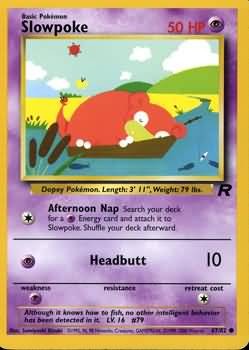 Pokemon Team Rocket Common Card - Slowpoke 67/82