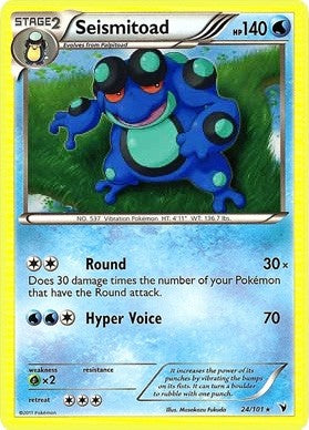 Pokemon Noble Victories Rare Card - Seismitoad 24/101