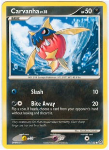 Pokemon Secret Wonders Common Card - Carvanha 81/132