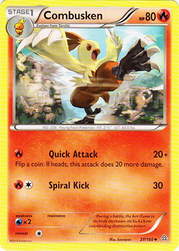 pokemon card combusken Combusken 27/160 LP / VLP - Primal Clash Pokemon Card - Kawayoo Art