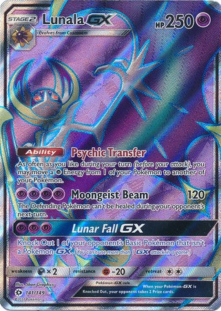 Lunala GX 141/149 Full Art - Pokemon Sun & Moon Base Set Single Card