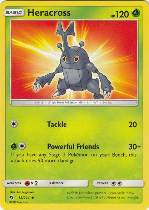 Heracross - 18/214 Pokemon » SM Lost Thunder Uncommon