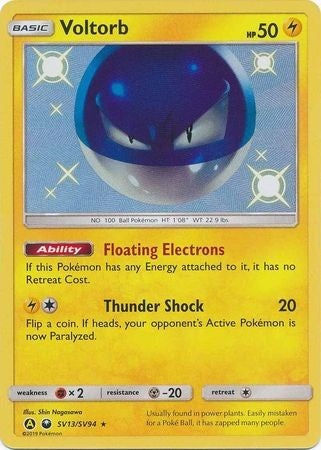 Voltorb - SV13/SV94 - Shiny Rare Sun & Moon: Hidden Fates Singles