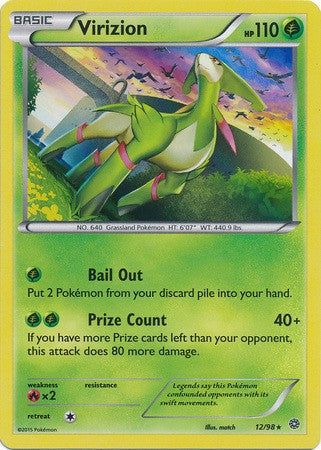 Pokemon X & Y Ancient Origins Single Card Rare Holo Virizion #12 Pokemon X & Y Ancient Origins Single Card Rare Holo Virizion #12