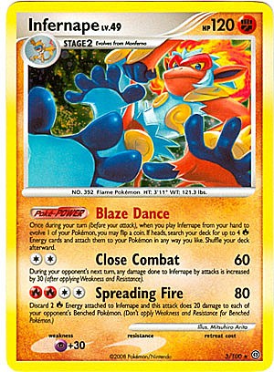 Pokemon Diamond and Pearl Stormfront Card - Infernape (H)