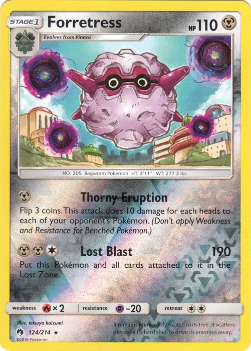 Forretress - 124/214 (Reverse Foil) Pokemon » SM Lost Thunder Rare