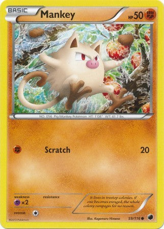 Mankey 59/116 - Pokemon Plasma Freeze Common Card