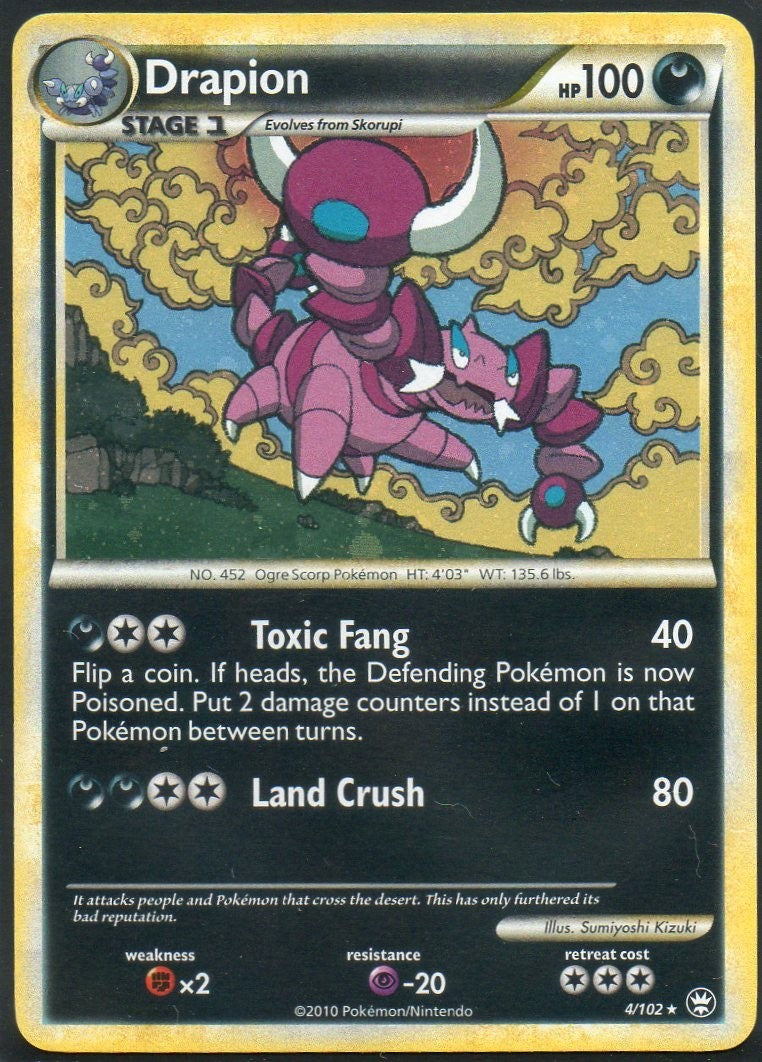 Pokemon Card HS Triumphant Drapion Holo Rare 4/102