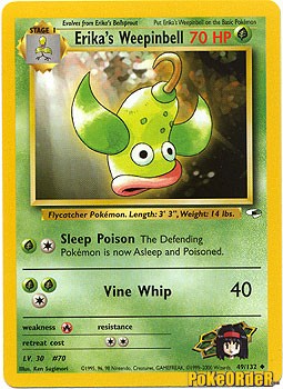 Pokemon Gym Heroes Uncommon Card - Erika's Weepinbell 49/132