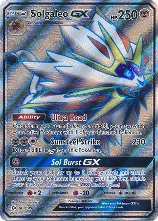 Solgaleo GX 143/149 Full Art - Pokemon Sun & Moon Base Set Single Card