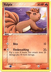 Pokemon EX Emerald Common Card - Vulpix 72/106