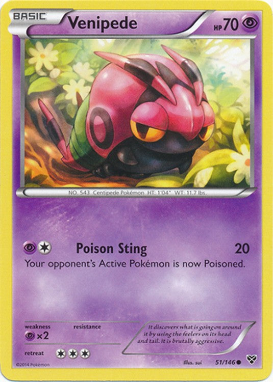 Venipede 51/146 - Pokemon XY Common Card