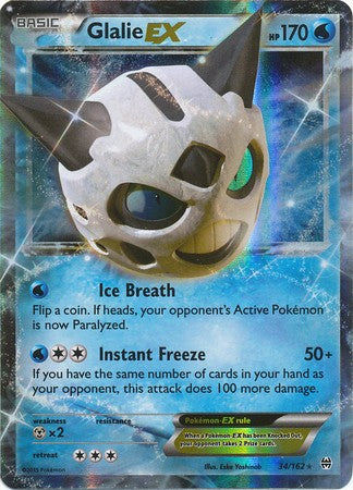 Glalie EX 34/162 Ultra Rare - Pokemon XY Break Through Card