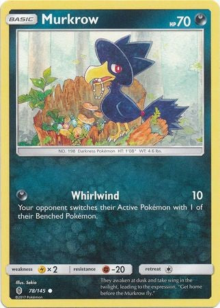 Murkrow 78/145 Common - Pokemon Sun & Moon Guardians Rising Card