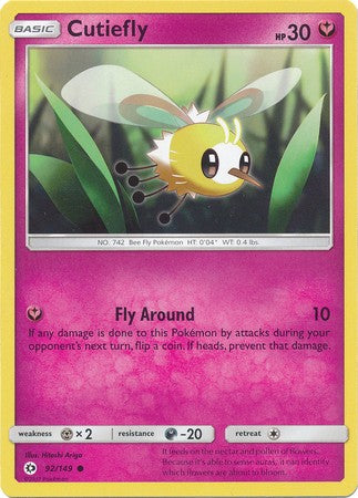 Cutiefly 92/149 Common - Pokemon Sun & Moon Base Set Single Card