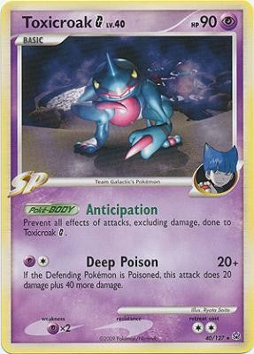 Pokemon Platinum Edition Rare Card - Toxicroak G 40/127