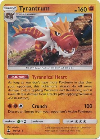 Tyrantrum 69/131 Holo Rare - Pokemon Sun & Moon Forbidden Light Card