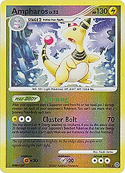 Pokemon Secret Wonders Holo Rare Card - Ampharos 1/132 Reverse
