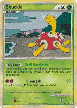 Pokemon HeartGold SoulSilver Single Card Holofoil Rare Shuckle 11/123